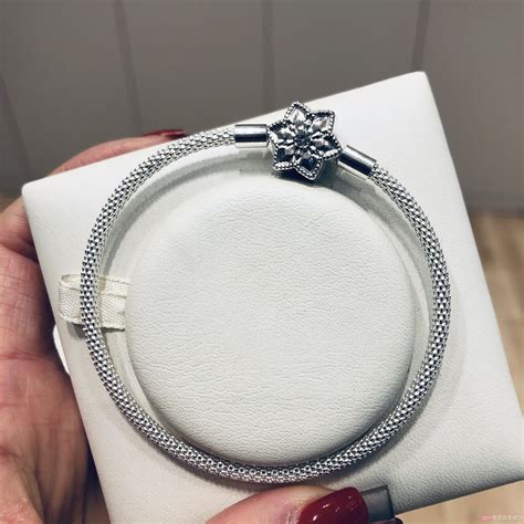 pandora mesh bracelet|Pandora Bright Snowflake Mesh Bracelet .